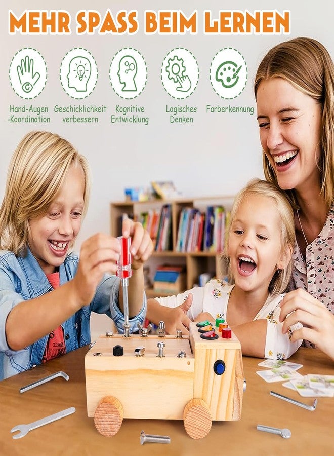 OAKJAR Montessori Schraubendreher Brett, Montessori Busy Board Spielzeug ab 2-6 Jahr, Montessori Activity Board Holzspielzeug Motorikspielzeug Lernspielzeug für Babys Kleinkinder Jungen Mädchen - Image 4